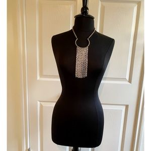 Anthropologie Silver Fringe Necklace